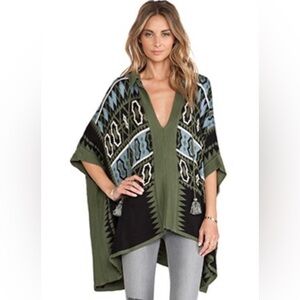 Mezquita Intarsia poncho sweater sz. XS NWOT